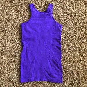 Lululemon tank built-in bra purple blue seamless high neck size 6